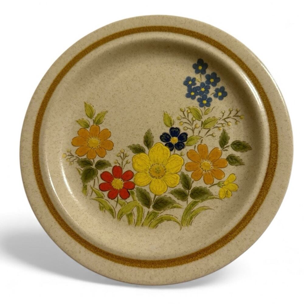 Mikasa Stone Village Tropicana KB104 7” Dessert Plates Set of 5 Vintage 1970s